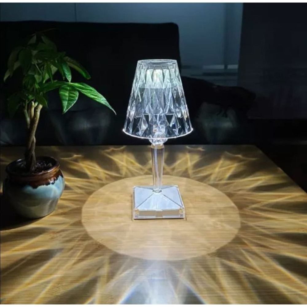Kandela Akrilik Kristal LED Şarjlı Masa Üstü Lamba - Gümüş Masa Lambası Fiyatı