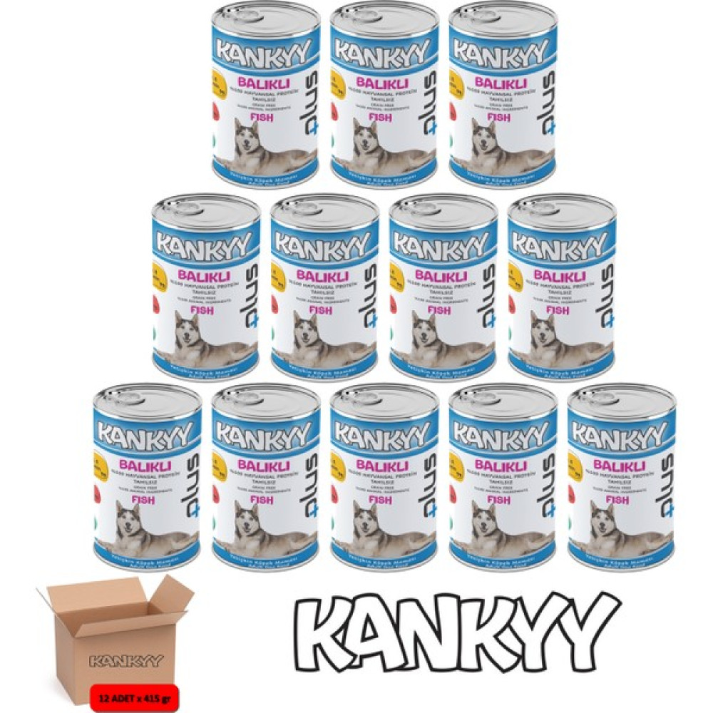 Kankyy Balıklı Konserve Yaş Yetişkin Köpek Maması 415GR x 12ADET Evcil Hayvan Ürünleri Fiyatı