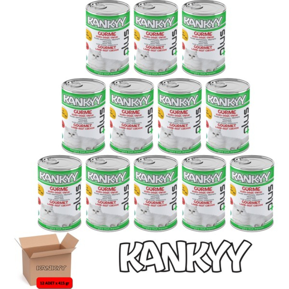 Kankyy Gurme Konserve Yaş Yetişkin Kedi Maması 415GR X12ADET Evcil Hayvan Ürünleri Fiyatı