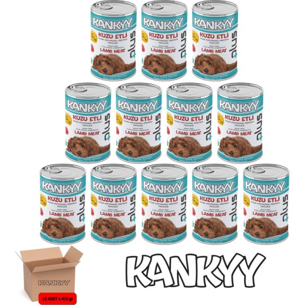 Kankyy Kuzu Etli Konserve Yaş Yetişkin Köpek Maması 415GR x 12ADET Evcil Hayvan Ürünleri Fiyatı