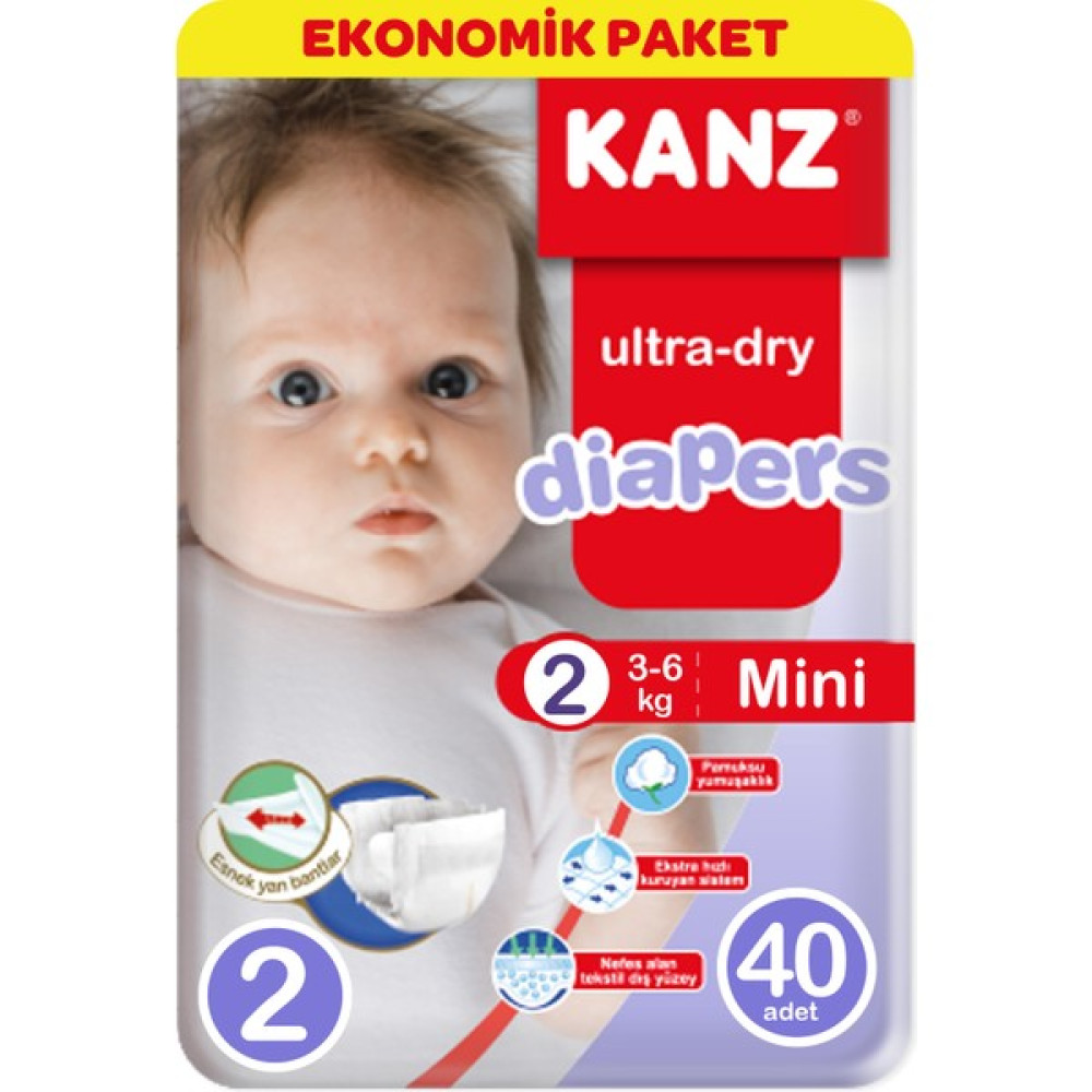 Kanz 2 Numara Bebek Bezi Ekonomik 40 Adet Bebek Bezi Fiyatı