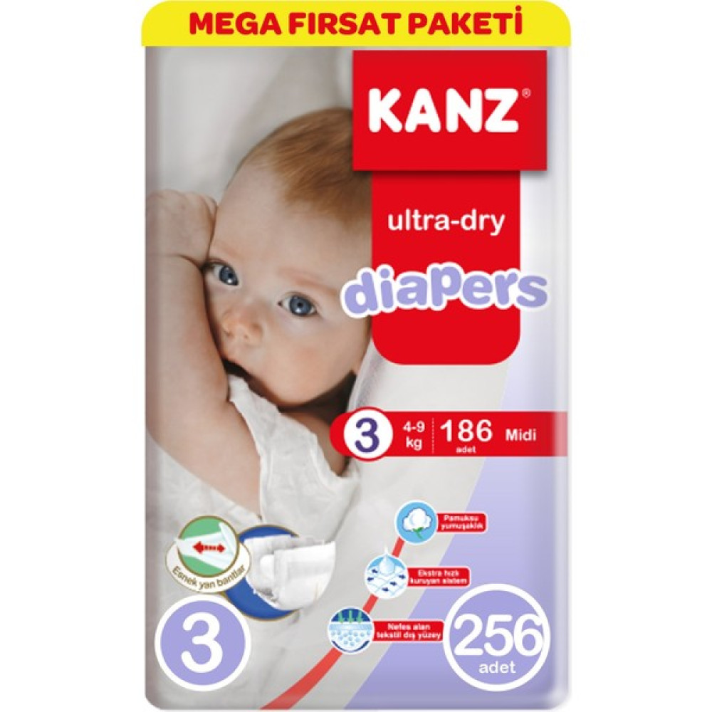 Kanz 3 Numara Bebek Bezi 256'LI Oto Boyaları Fiyatı
