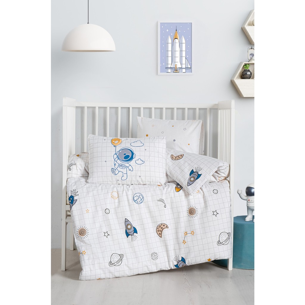 Kanz Bebek Park Yatak Nevresim Takımı %100 Pamuk Ranforce 80X110 cm - Space Nevresim Takımı Fiyatı