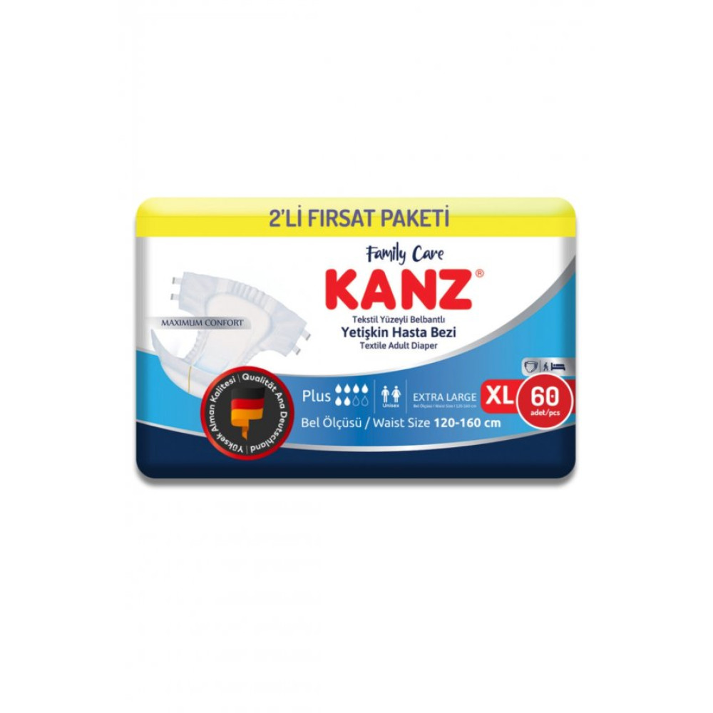 Kanz Hasta Bezi Xlarge 60 Adet - Eko Paket 2X30 - Xl Beden Hasta Bezleri ve Temizliği Fiyatı