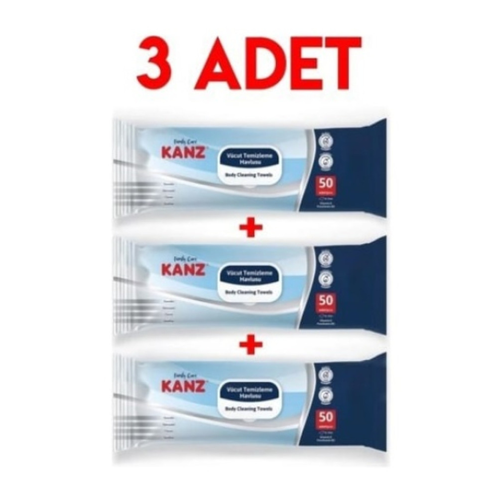 Kanz Vucut Temızleme Mendılı 50Lı  3 Paket Medikal Ürünler Fiyatı