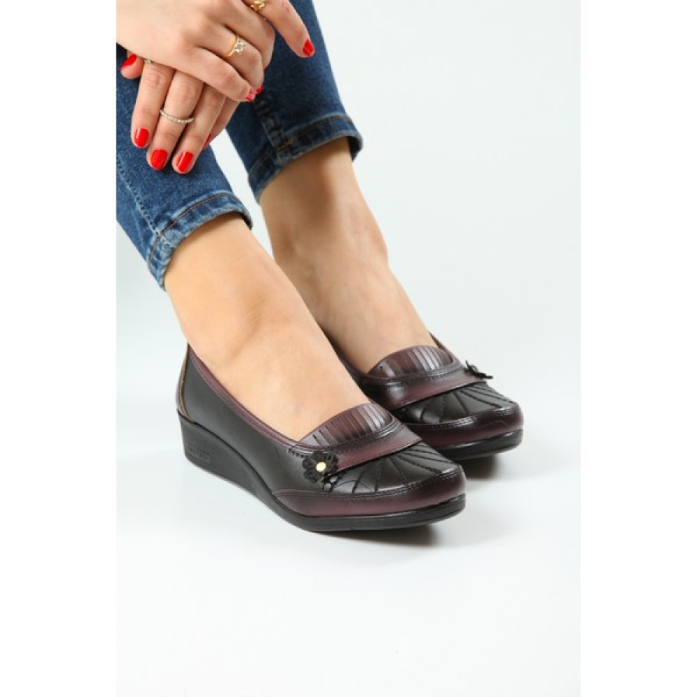 Kaof Shoes Kadın Ayzen Bordo Tam Babet Ayakkabı Anne Ayakkabı Günlük Ayakkabı Klasik Ayakkabı Casual Kadın Günlük Ayakkabıları Fiyatı