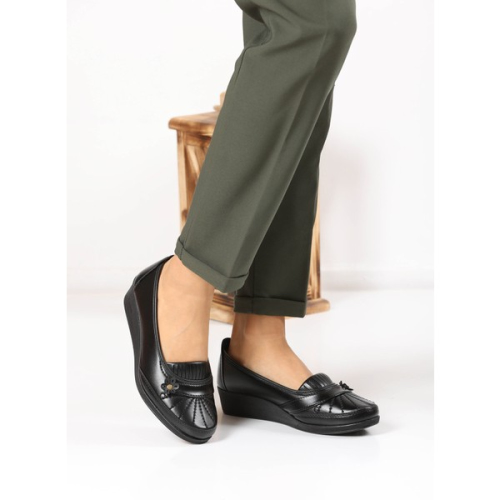 Kaof Shoes Kadın Ayzen Siyah Anne Babet Ayakkabı Anne Ayakkabısı Günlük Ayakkabı Klasik Ayakkabı Casual Kadın Günlük Ayakkabıları Fiyatı