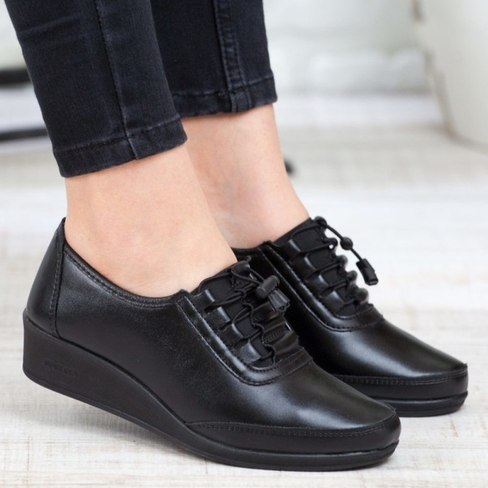 Kaof Shoes Kadın Ayzen Siyah Bağcıklı Babet Ayakkabı Anne Ayakkabı Günlük Ayakkabı Casual Ayakkabı Kadın Günlük Ayakkabıları Fiyatı