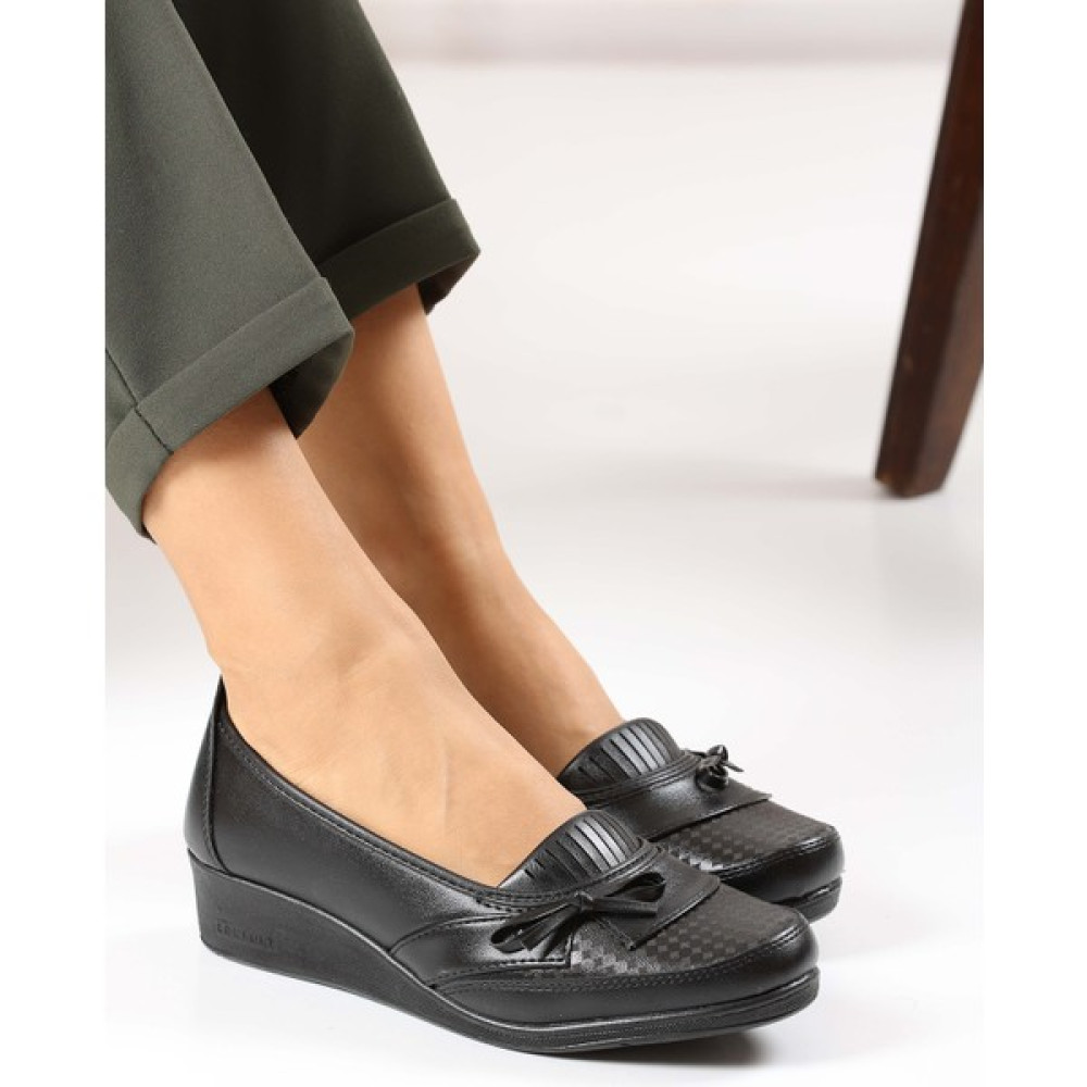 Kaof Shoes Kadın Siyah Babet Ayakkabı Anne Ayakkabı Günlük Ayakkabı Klasik Ayakkabı Casual Ayzen Kadın Günlük Ayakkabıları Fiyatı