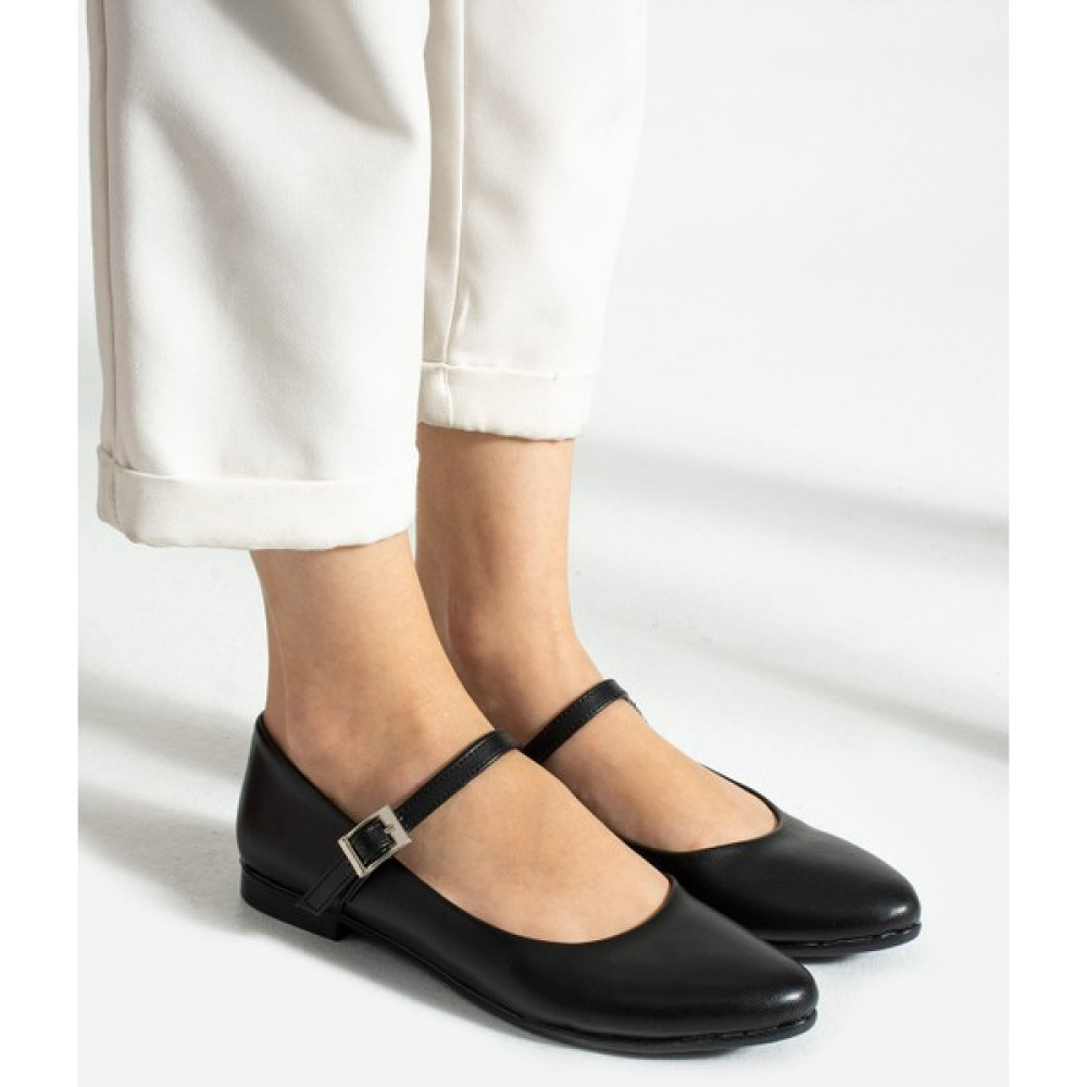 Kaof Shoes Kadın Siyah Babet Ayakkabı Kadın Günlük Ayakkabı Tokalı Balerin Babet Kadın Klasik Ayakkabı Babetler Fiyatı