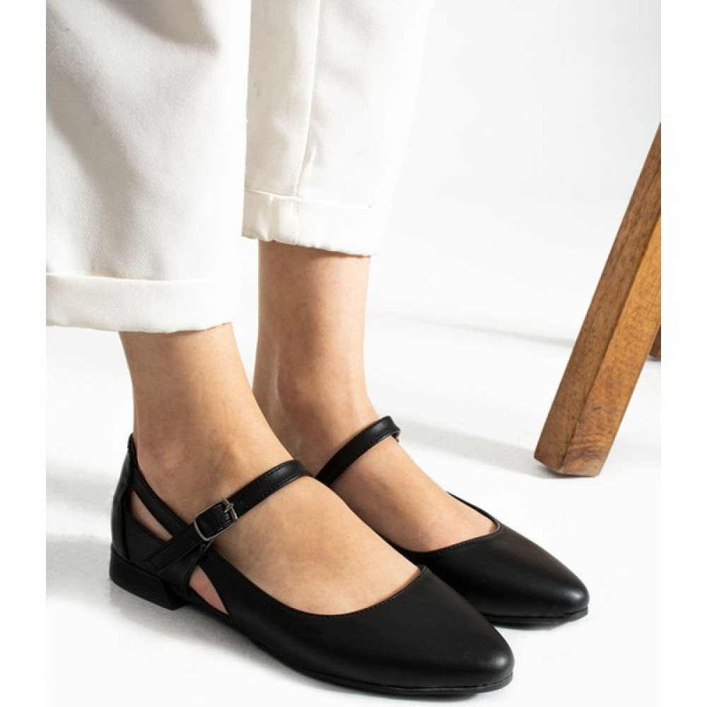 Kaof Shoes Kadın Siyah Günlük Babet Ayakkabı Kadın Günlük Ayakkabı Tokalı Balerin Babet Klasik Ayakkabı Babetler Fiyatı