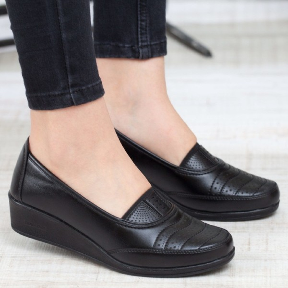 Kaof Shoes Kadın Siyah Klasik Ayakkabı Anne Ayakkabısı Anne Babet Ayakkabı Kadın Günlük Ayakkabı Kadın Günlük Ayakkabıları Fiyatı