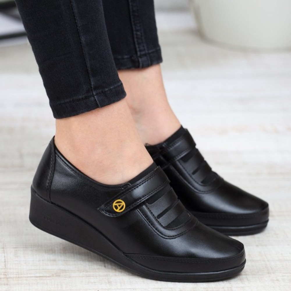 Kaof Shoes Kadın Siyah Klasik Ayakkabı Ortopedik Anne Ayakkabısı Anne Babet Ayakkabı Kadın Günlük Ayakkabı Anne Ayakkabı Kadın Günlük Ayakkabıları Fiyatı