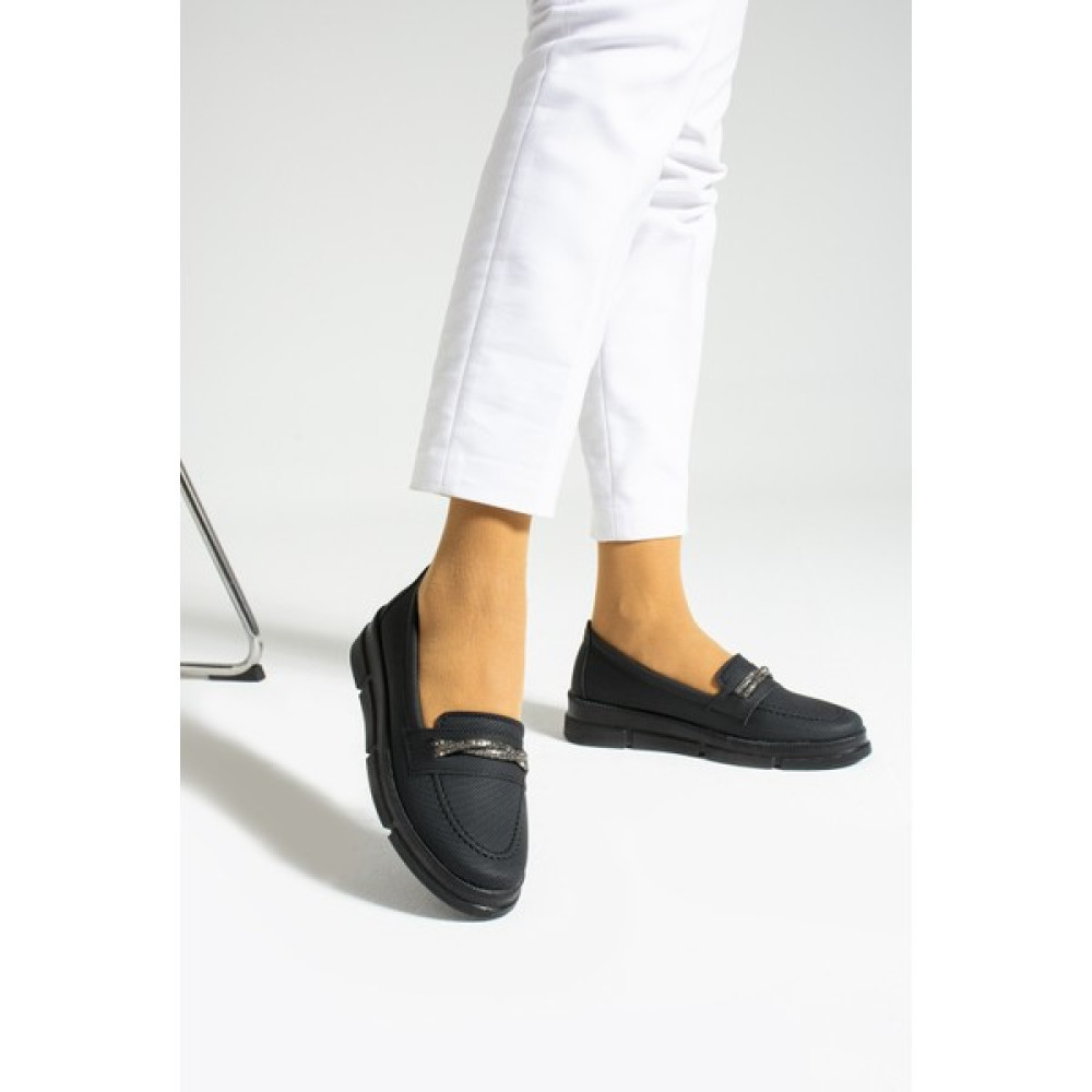 Kaof Shoes Kadın Siyah Klasik Ayakkabı Ortopedik Kadın Loafer Kadın Günlük Ayakkabı Anne Babet Ayakkabı Anne Ayakkabısı Kadın Günlük Ayakkabıları Fiyatı