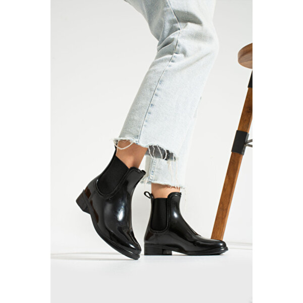 Kaof Shoes Kadın Siyah Yağmur Botu Lastikli Yağmur Çizmesi Kadın Günlük Ayakkabı Kadın Su Geçirmez Yağmur Botu Kadın Botları Fiyatı