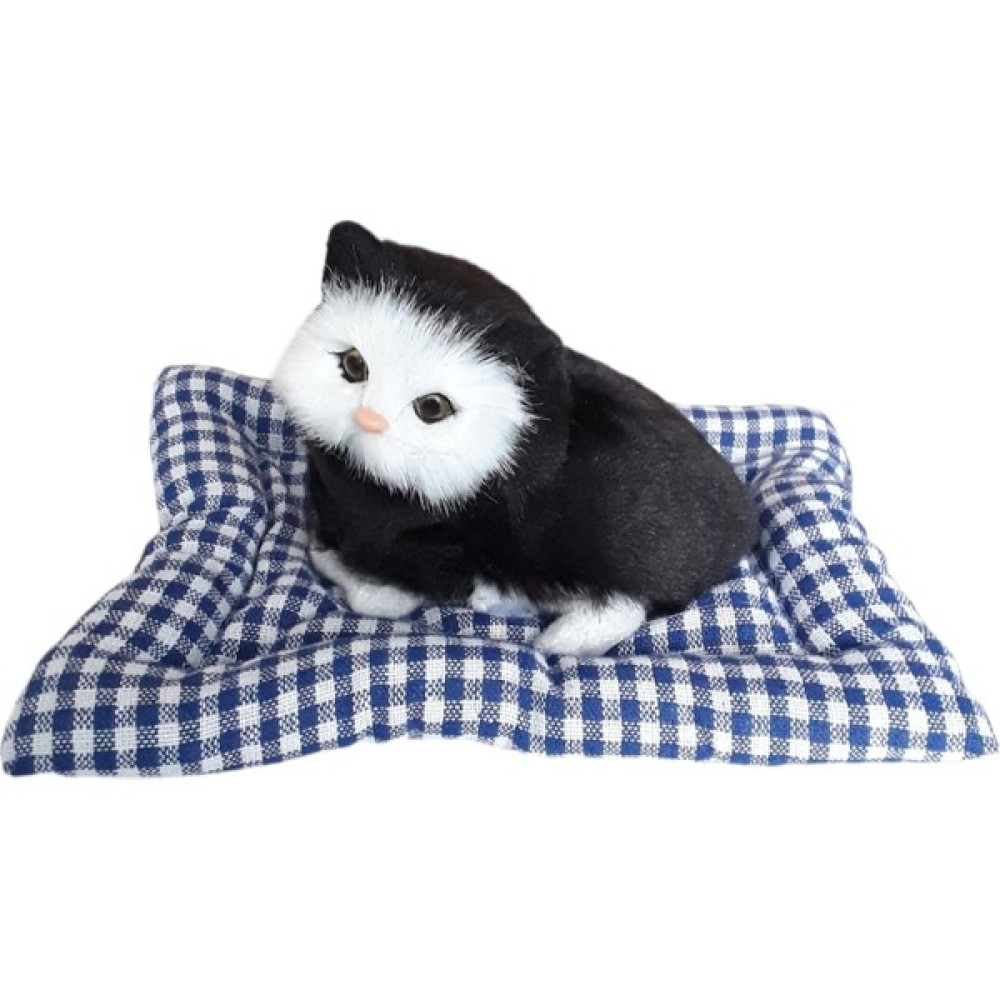 Kapadokya Hediyelik Pelüş Yavru Kedi, Minder Üzerinde, Kedi Sesli Miyavlayan Biblo Oyuncak - siyah-kedi - 10x8x7 cm Peluş Oyuncaklar Fiyatı