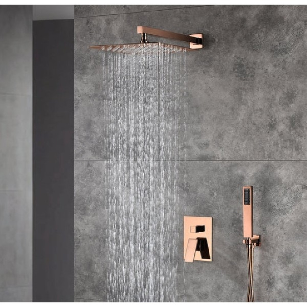 Kapadokya Style Banyo Bataryası Ankastre Duş Seti Rose Yeni Kare Model Sıva Altı Dahil 30 x 30 Tepe Duş Duş Seti Fiyatı