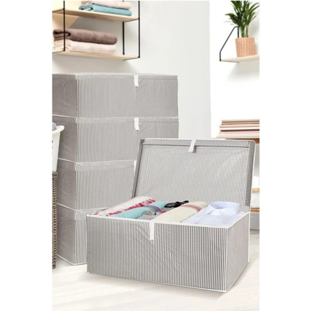Kapaklı Kutu Hurç Çok Amaçlı Düzenleyici Katlanır Sandık Maxi Boy Gri 50x40x30 - 17644 Hurç Fiyatı
