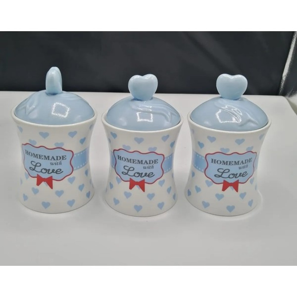 Kapaklı Porselen çay, kahve ve şeker kabı (üçlü set). Saklama Kapları Fiyatı