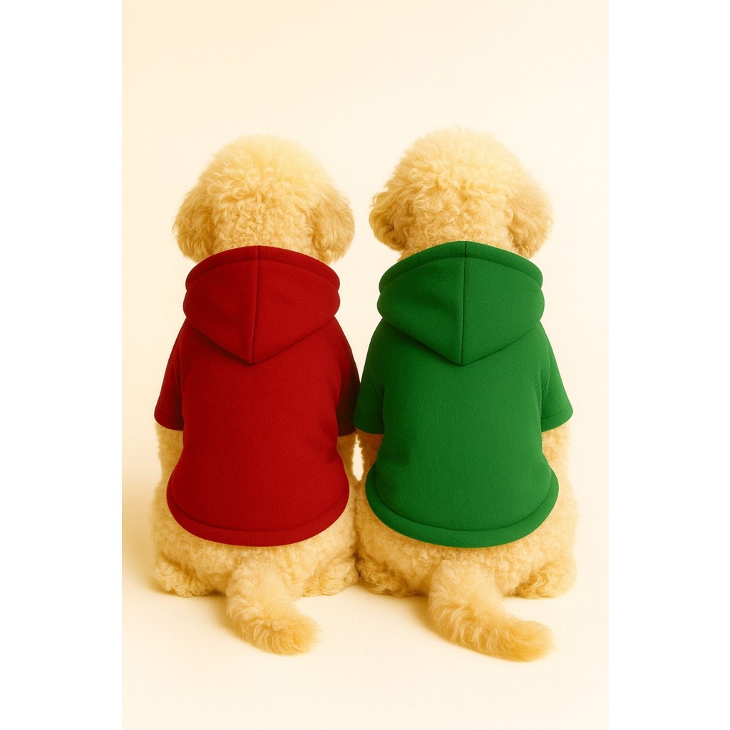 Kapişonlu Polar Sweatshirt Köpek ve Kedi Kıyafeti & Elbisesi - Kırmızı & Yeşil 2'li Fırsat Paketi - Kırmızı - Yeşil - XL Giyim & İç Giyim Fiyatı