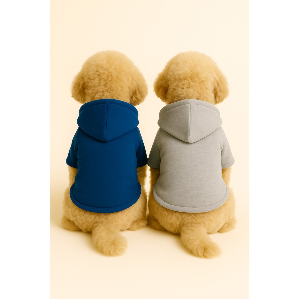 Kapişonlu Polar Sweatshirt Köpek ve Kedi Kıyafeti & Elbisesi - Mavi & Gri 2'li Fırsat Paketi - Mavi - Gri - L Giyim & İç Giyim Fiyatı