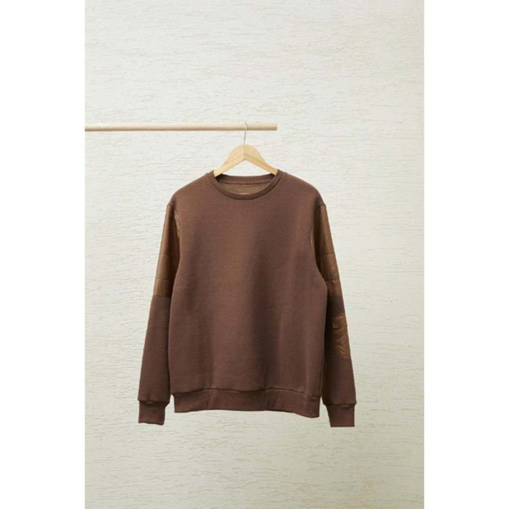 Kapitone Cep Detaylı Kahve Sweatshirt Erkek Sweatshirt Fiyatı