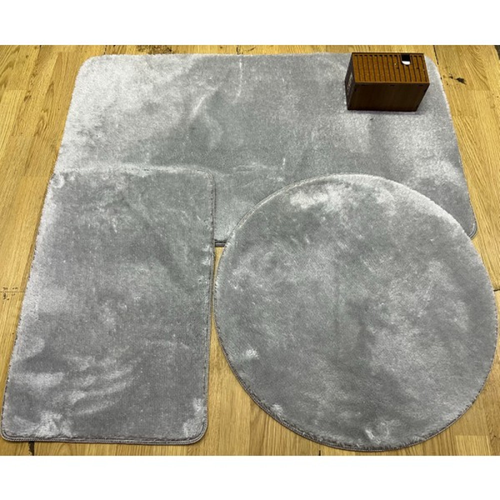 Kaplansoy Carpet 3 Lü Post Banyo Paspası Banyo Halısı Peluş Gri 60 x 100 cm - 60x100 Klozet Takımı Fiyatı