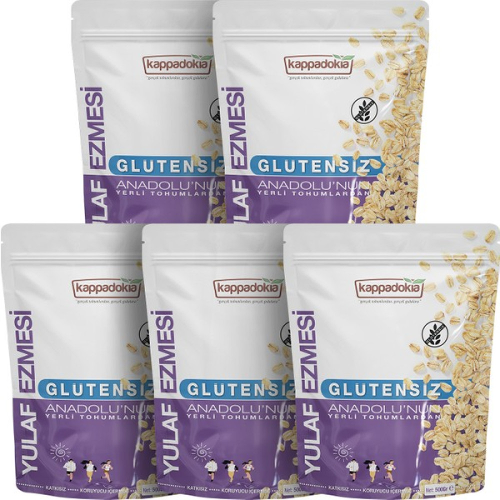 Kappadokia 2.5 Kg Yerli Glütensiz Yulaf Ezmesi-(500 Gr x 5) - 2,5 kg Diğer Fiyatı