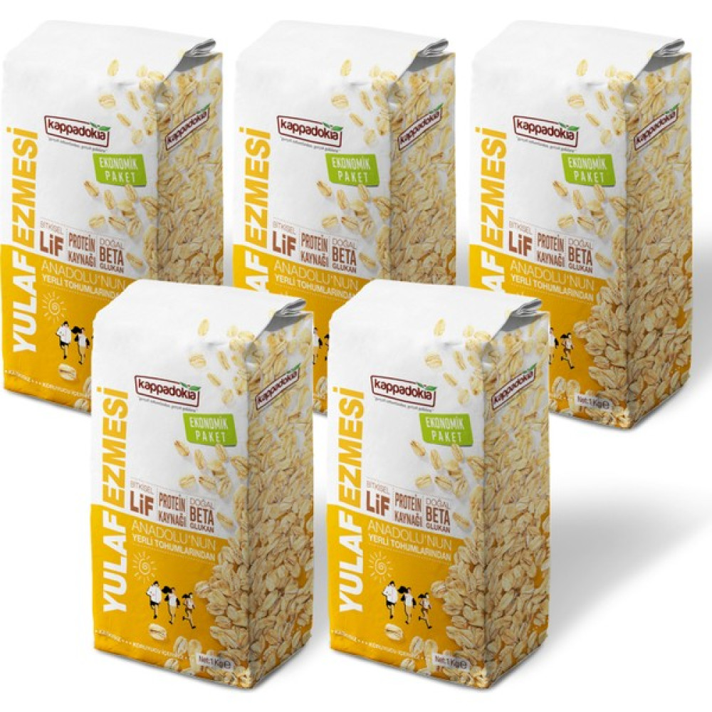 Kappadokia Katkısız Yerli Yulaf Ezmesi 5 x 1 kg - 5 kg Diğer Fiyatı
