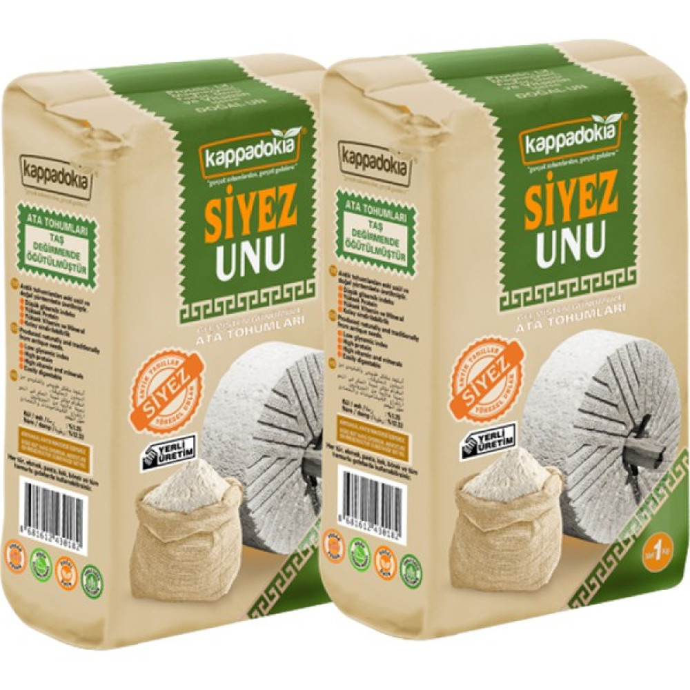 Kappadokia Siyez Unu 1 kg x 2'li - 2 kg Un ve İrmik Fiyatı