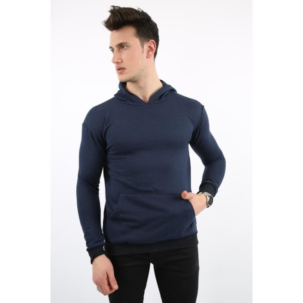 Kapşonlu Düz Lacivert Sweat Erkek Sweatshirt Fiyatı