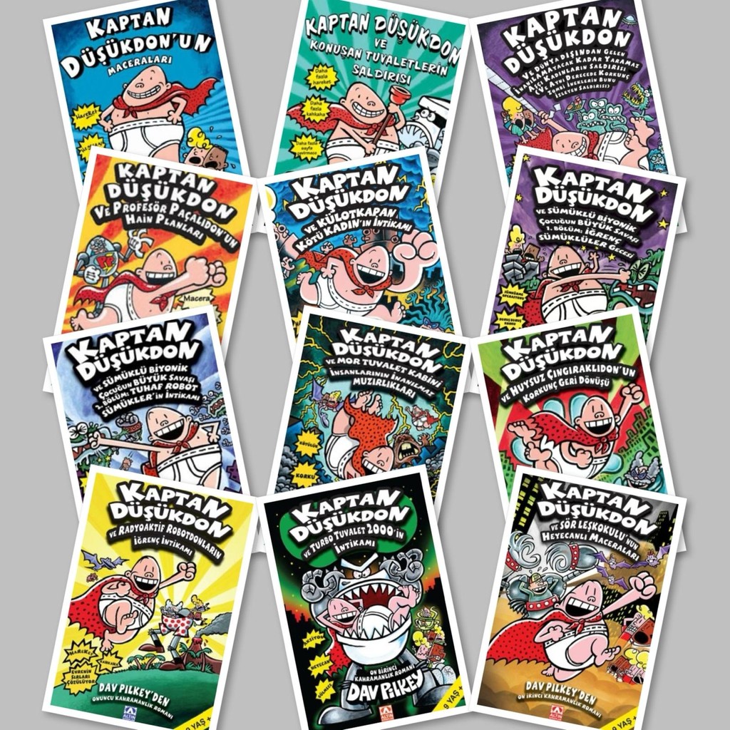Kaptan Düşükdon Seti - 12 Kitap - Dav Pilkey Çizgi Roman Fiyatı