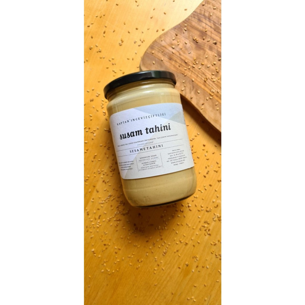 Kaptan'ın Ceviz Çiftliği Gökova Altın Susam Tahini | Taş Değirmen & Analizli | 650g - 650 gr Tahin Pekmez ve Helva Fiyatı