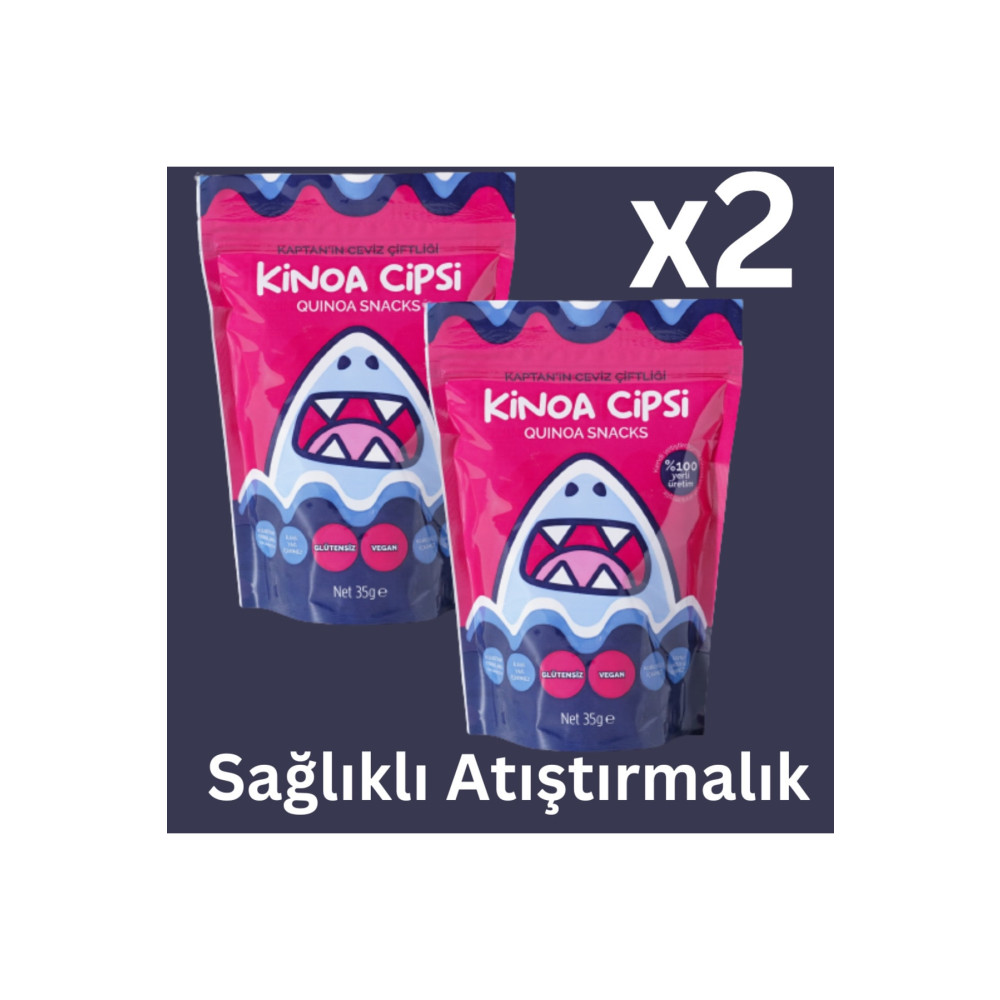Kaptan`ın Ceviz Çiftliği Kinoa Cipsi Glütensiz ve Vegan Sağlıklı Atıştırmalık 35 g * 2 ADET - Analizli Cips Fiyatı