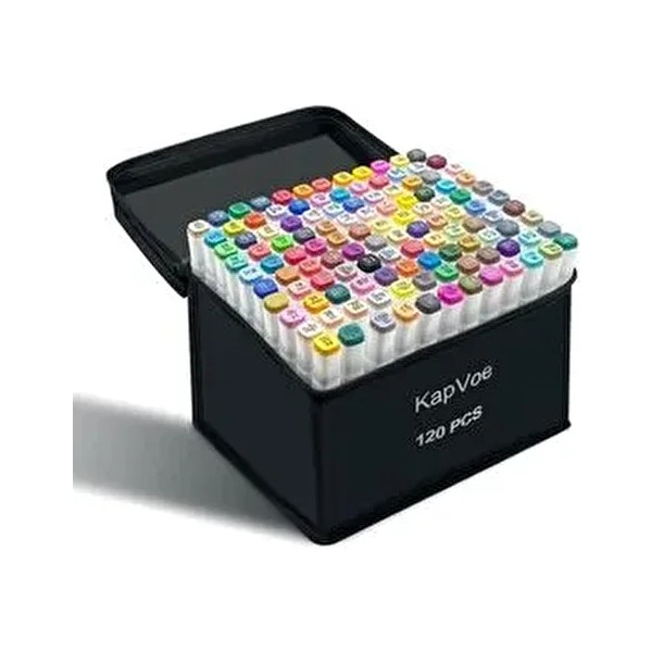Kapvoe 120 Adet Mor Çift Uçlu Touch Marker Art Tasarım Keçeli Kalem Boya Seti+Çanta Kalem & Yazı Gereçleri Fiyatı