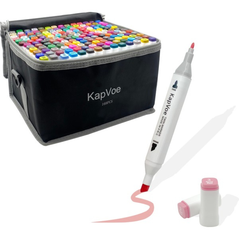Kapvoe 168’LI Çift Uçlu Touch Marker Art Tasarım Kurecolor Twin Marker Kalem Seti Taşınabilir Çanta Keçe Uçlu Kalem Fiyatı