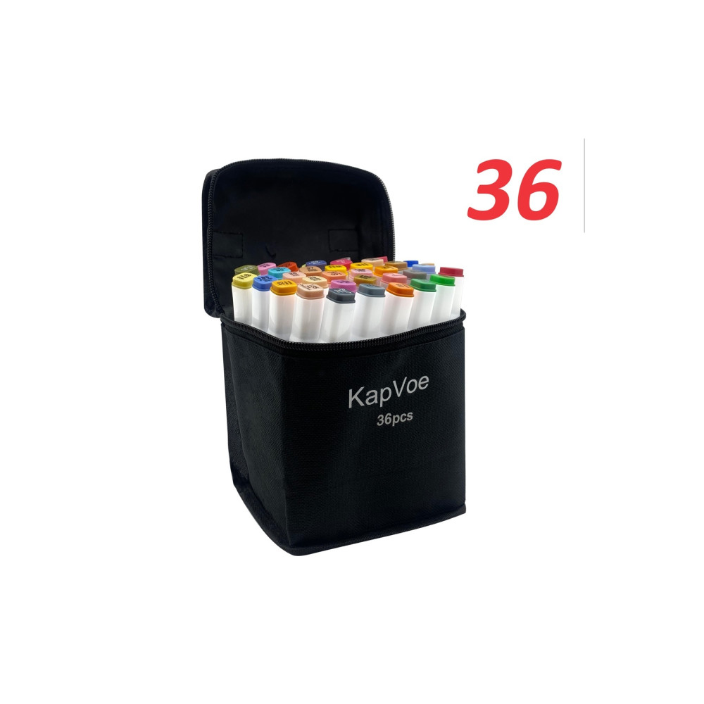 KAPVOE 36 Adet Çift Uçlu Touch Marker Art Tasarım Keçeli Kalem Boya Seti Çanta Keçe Uçlu Kalem Fiyatı