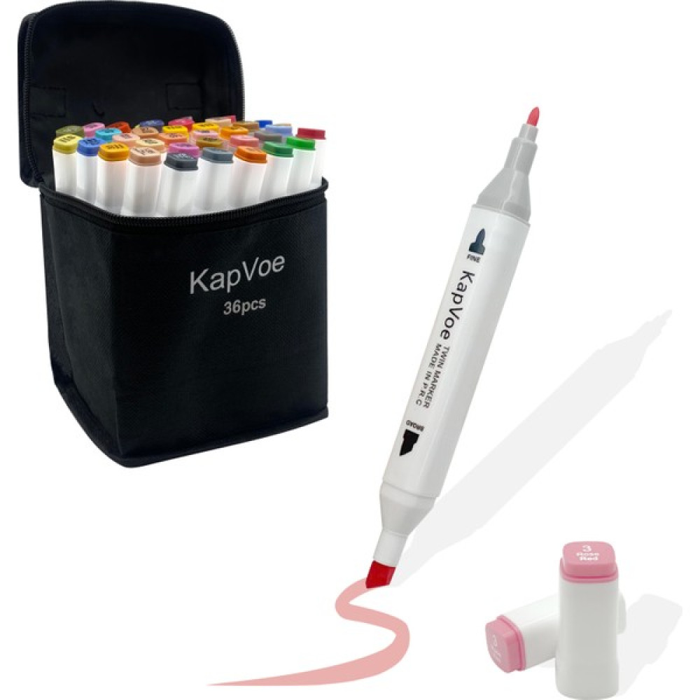 Kapvoe 36’lı Çift Uçlu Touch Marker Art Tasarım Kurecolor Twin Marker Kalem Seti Taşınabilir Çanta Keçe Uçlu Kalem Fiyatı