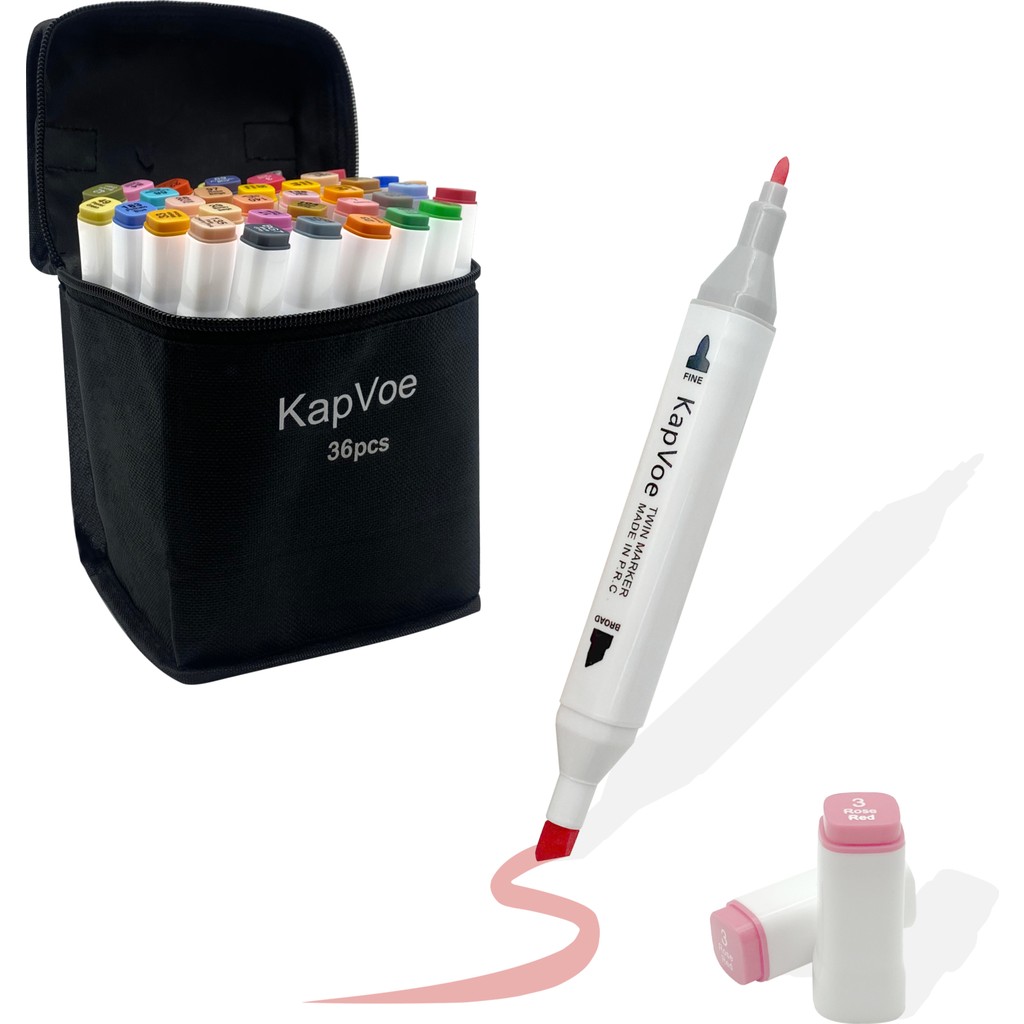 Kapvoe 36’lı Çift Uçlu Touch Marker Art Tasarım Kurecolor Twin Marker Kalem Seti Taşınabilir Çanta Kalem & Yazı Gereçleri Fiyatı