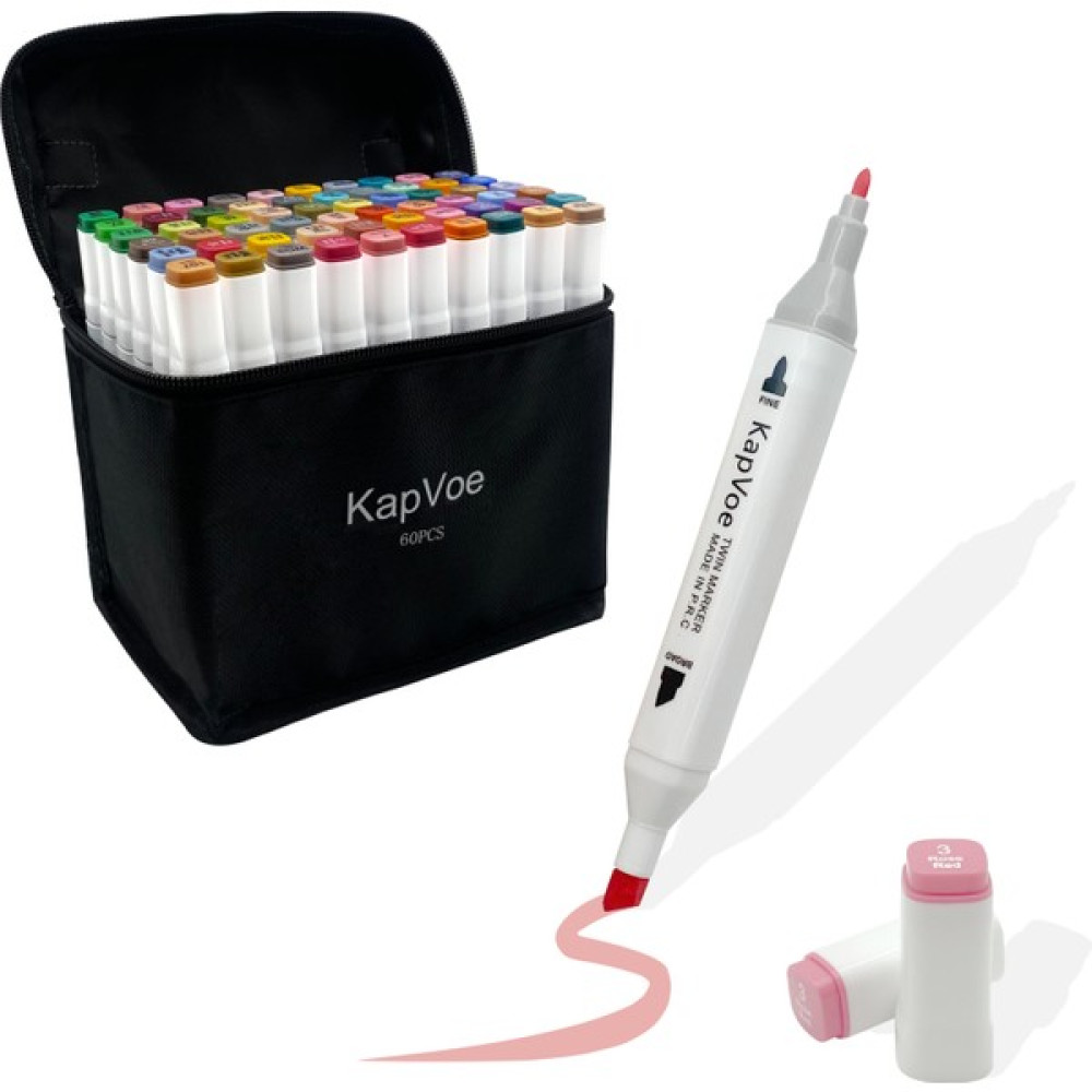 Kapvoe 60’lı Çift Uçlu Touch Marker Art Tasarım Kurecolor Twin Marker Kalem Seti Taşınabilir Çanta Keçe Uçlu Kalem Fiyatı