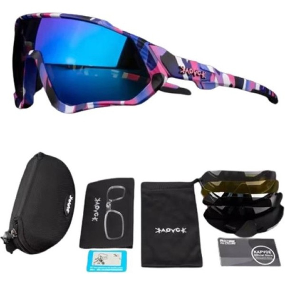 Kapvoe Rainbow Değişebilir 5 Lens Mtb Polarize Bisiklet Spor Dağ Kayak Gözlüğü - Renkli - 1 Oto Boyaları Fiyatı