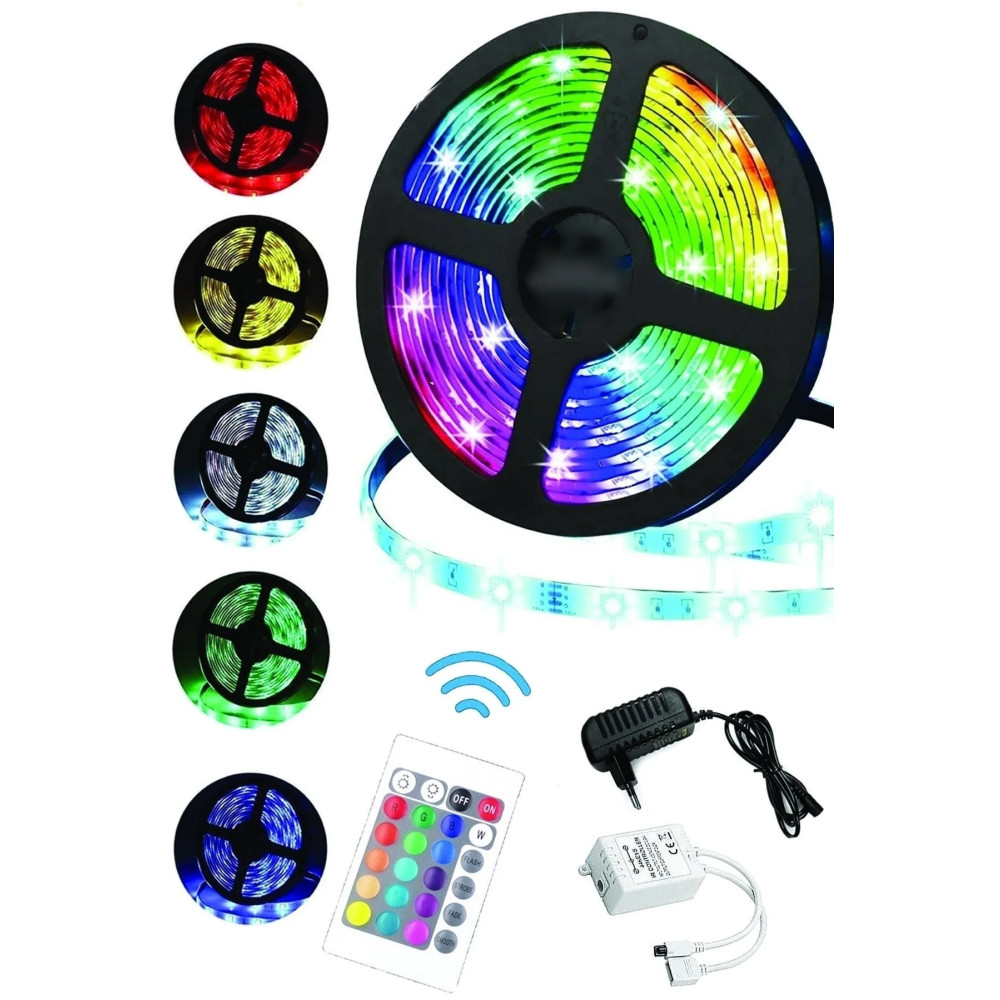 kar-bul 5mt Kumandalı Işıldak Rgb Şerit Led Lamba Iç Ve Dış Mekan Silikon Yapışkanlı Aydınlatma Yaş Günü & Parti Fiyatı