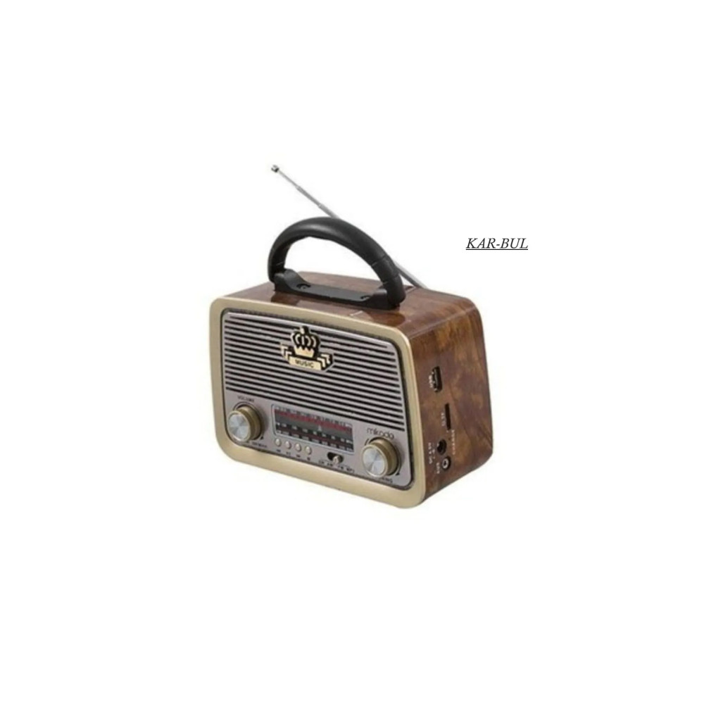 kar-bul Yeni 301 B Nostaljik Görünümlü Bluetoothlu Mp3 Çalar Radyo Müzik Kutusu Alarmlı Saatler & Radyolar Fiyatı