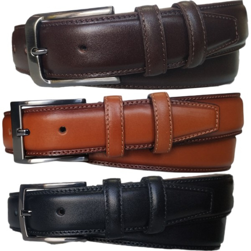 Kar-Pa %100 Deri 3'lü Set Düz Klasik Kumaş Pantolon Kemeri 3.5cm : Siyah - Kahverengi - Taba Erkek Kemeri Fiyatı