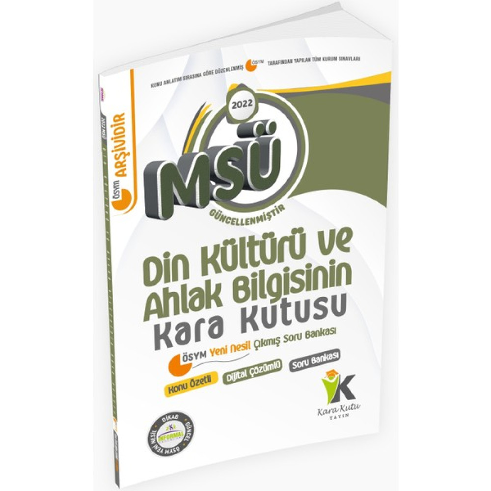 Kara Kutu Yayınları Msü Din Kültürü ve Ahlak Bilgisinin Kara Kutusu Konu Özetli Dijital Çözümlü Çıkmış Soru Bankası KPSS Fiyatı