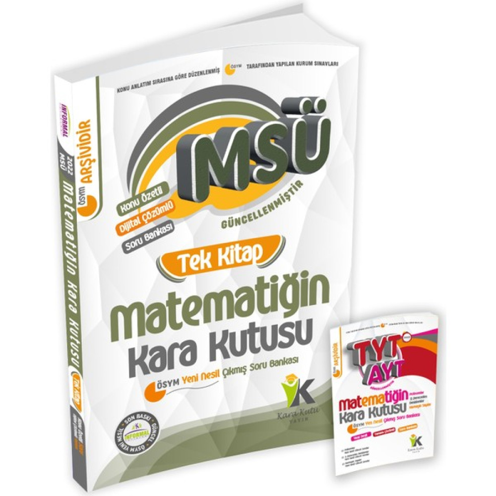 Kara Kutu Yayınları Msü Matematiğin Kara Kutusu Tek Kitap Konu Özetli Dijital Çözümlü Çıkmış Soru Bankası KPSS Fiyatı