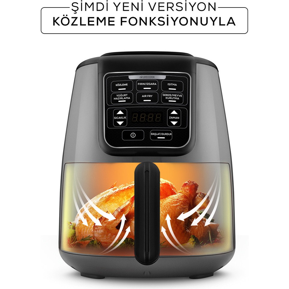 Karaca Air Pro Cook Köz Xl Airfryer Space Gray Black Fritözler Fiyatı