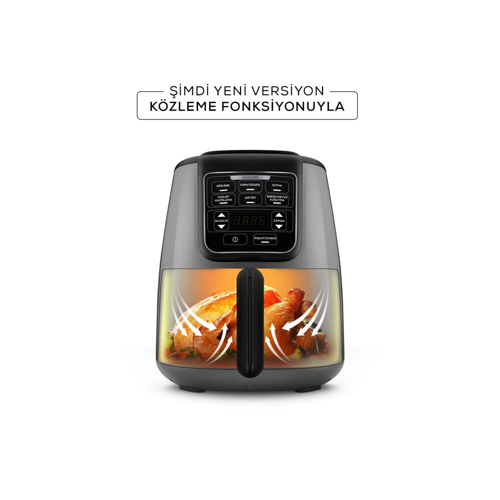 Karaca Air Pro Cook Köz Xl Airfryer Space Gray Black 4 Kişilik Fritözler Fiyatı