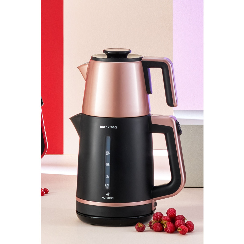 Karaca Berry Tea Xl 2in1 Çelik Demlikli Çay Makinesi Ve Kettle Roseberry Çay Makineleri Fiyatı