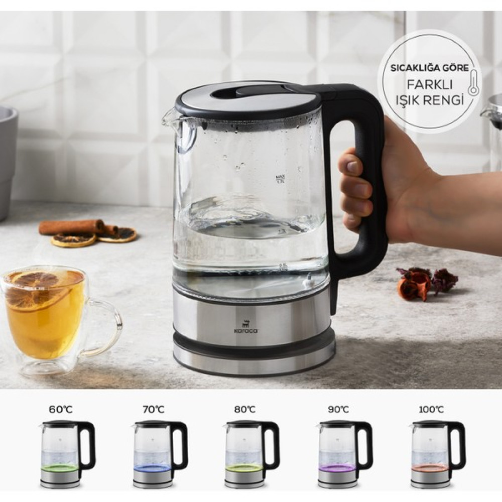 Karaca Cam 2205 Sıcaklık Ayarlı Su Isıtıcı 2200 Kettle W Su Isıtıcıları / Kettle Fiyatı